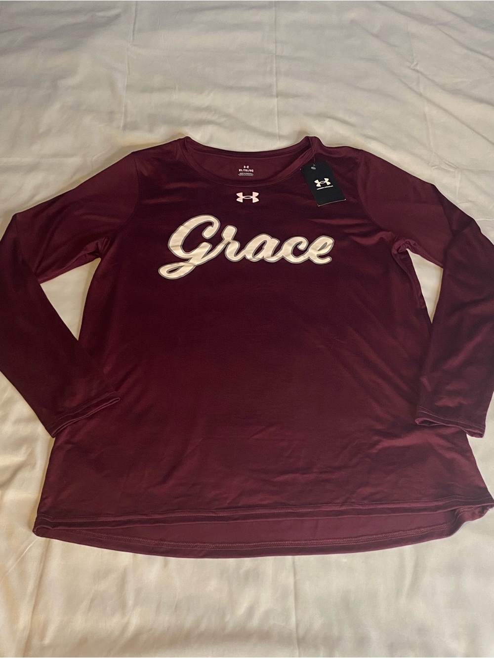 Under Armour Women's Maroon 'Grace' Long Sleeve Performance Tee Size L
